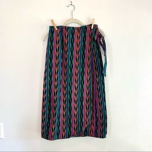 Woven Guatemalan Multi Colored Wrap Midi Skirt